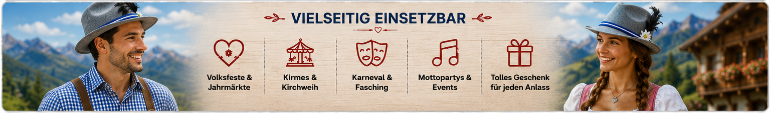 Alpenhut f&uuml;r Volksfeste, Bayernpartys, Karneval und Fasching